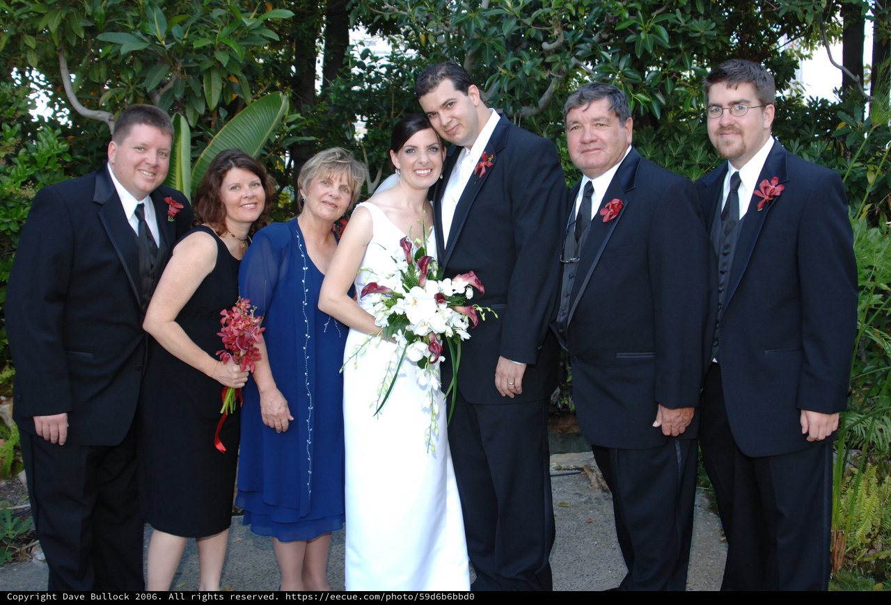 Joyful Wedding Party Portrait in Lush Garden Setting