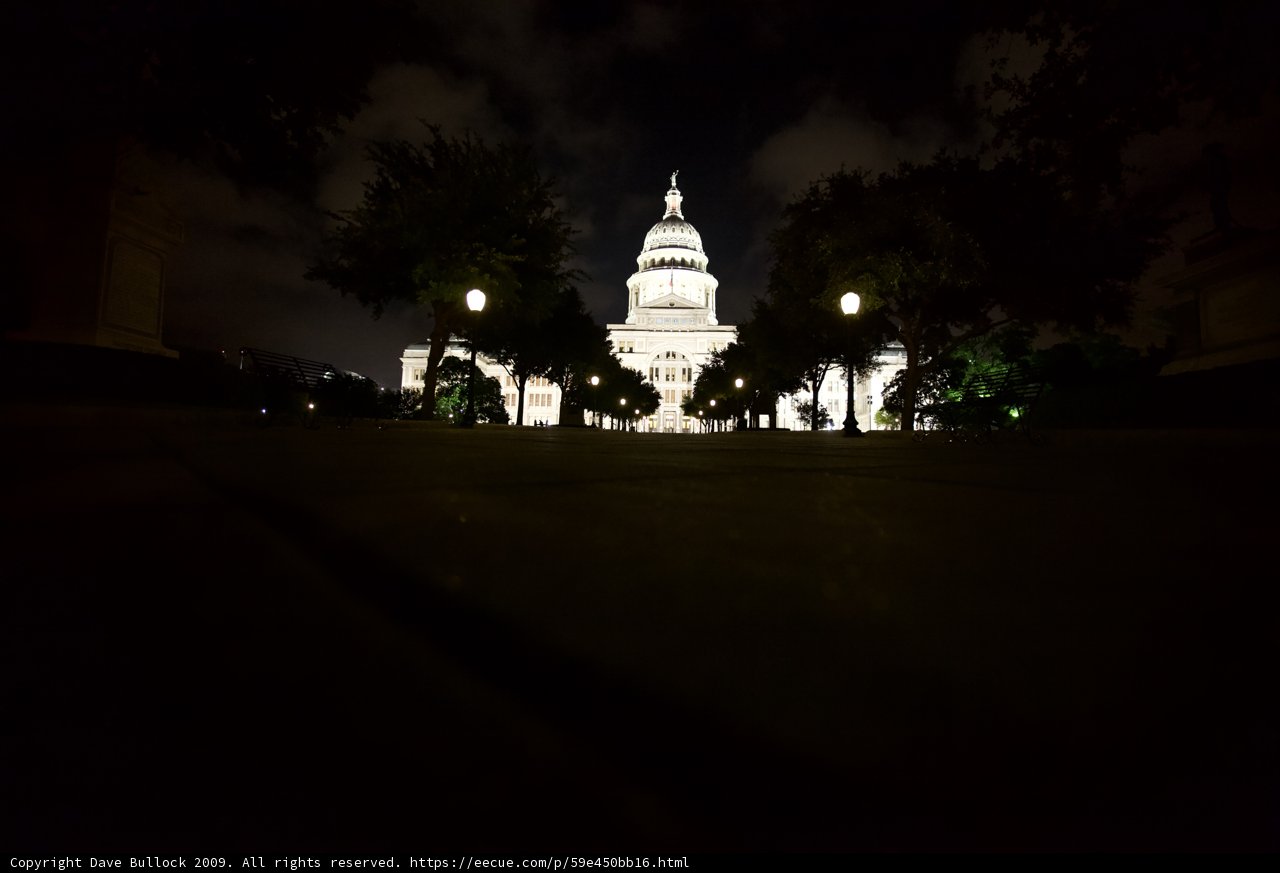 Austin Capitol Building Illuminated at Night
