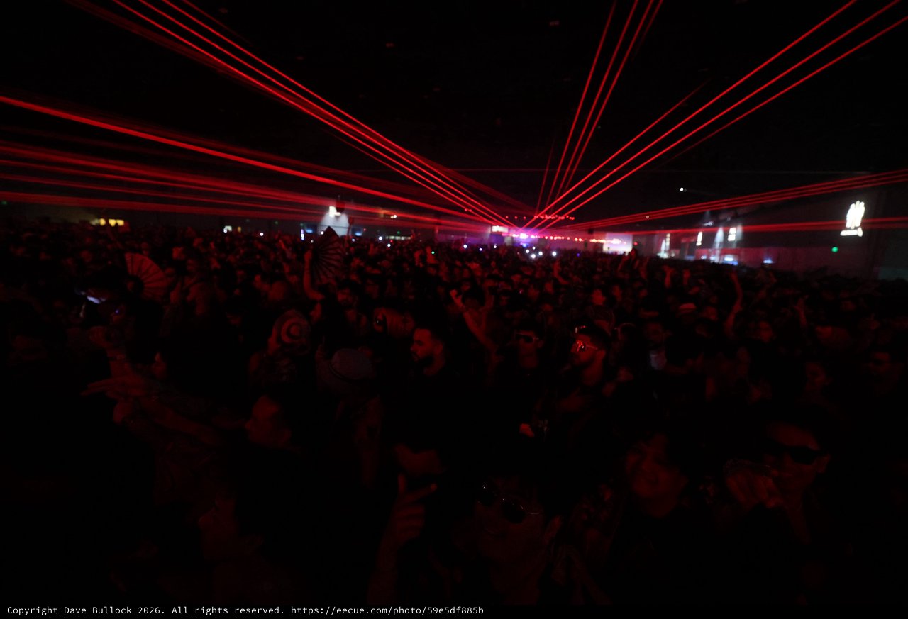 Red Laser Beams Electrify Massive Wobbleland Festival Crowd