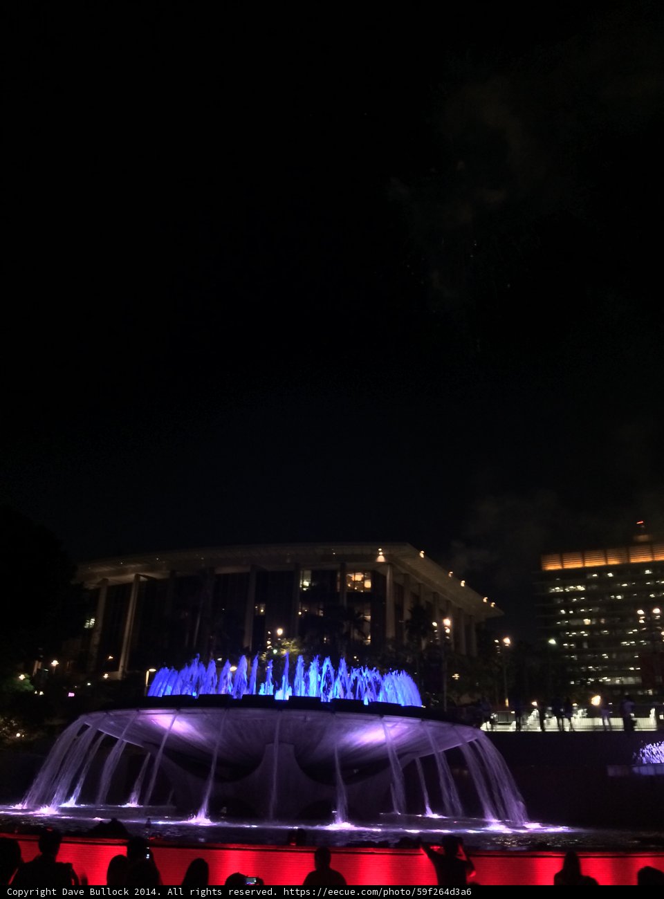 Illuminated Fountain in Civic Center Mall