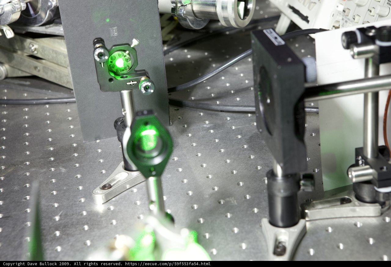 Green Laser Shines on Machine