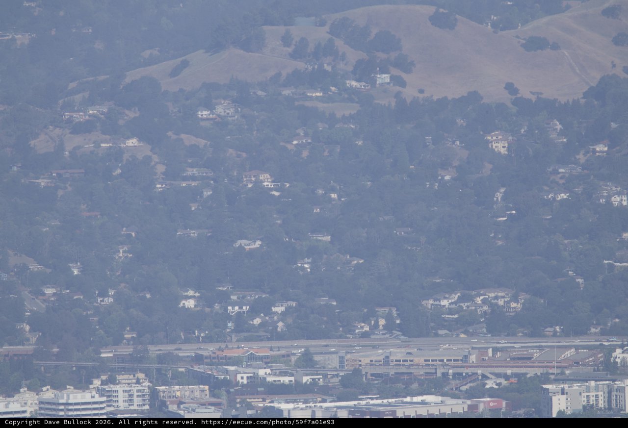 Hazy Bay Area Hills Shrouded in Summer Smog