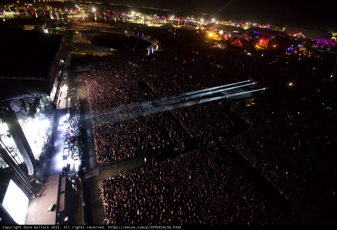 Nighttime Crowd at Coachella Concert