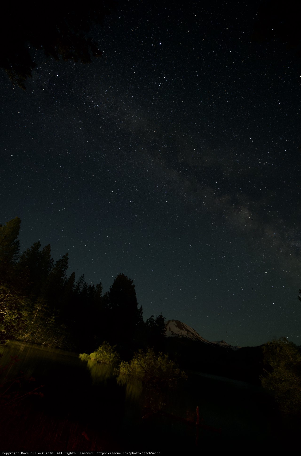Milky Way Rises Over Mount Lassen at Night
