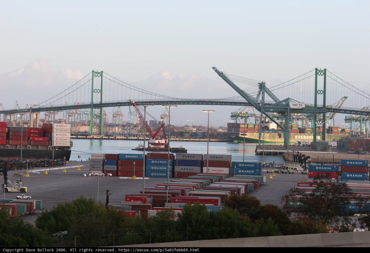 Majestic Bridge Over Bustling Waterfront