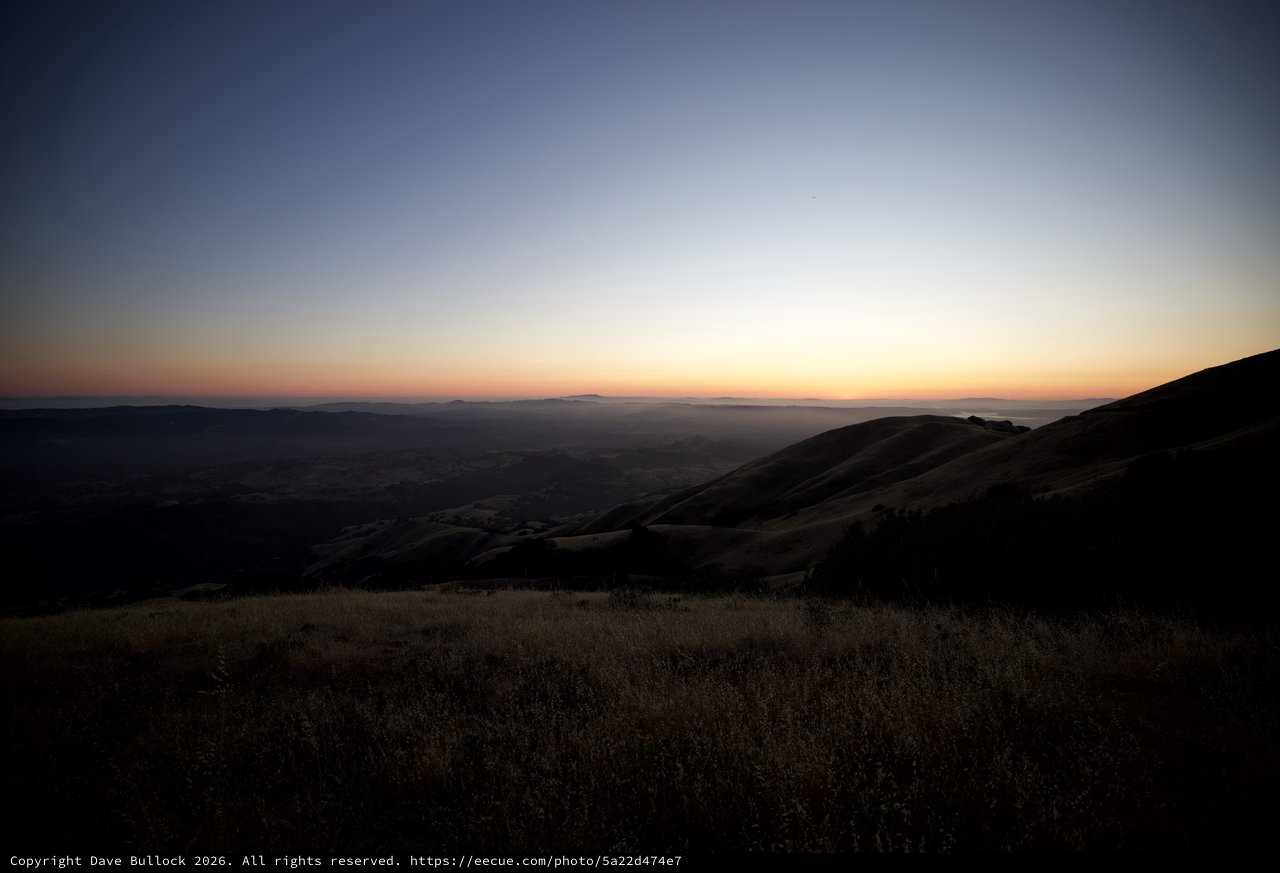 Golden Hour Fades Over Bay Area Hills