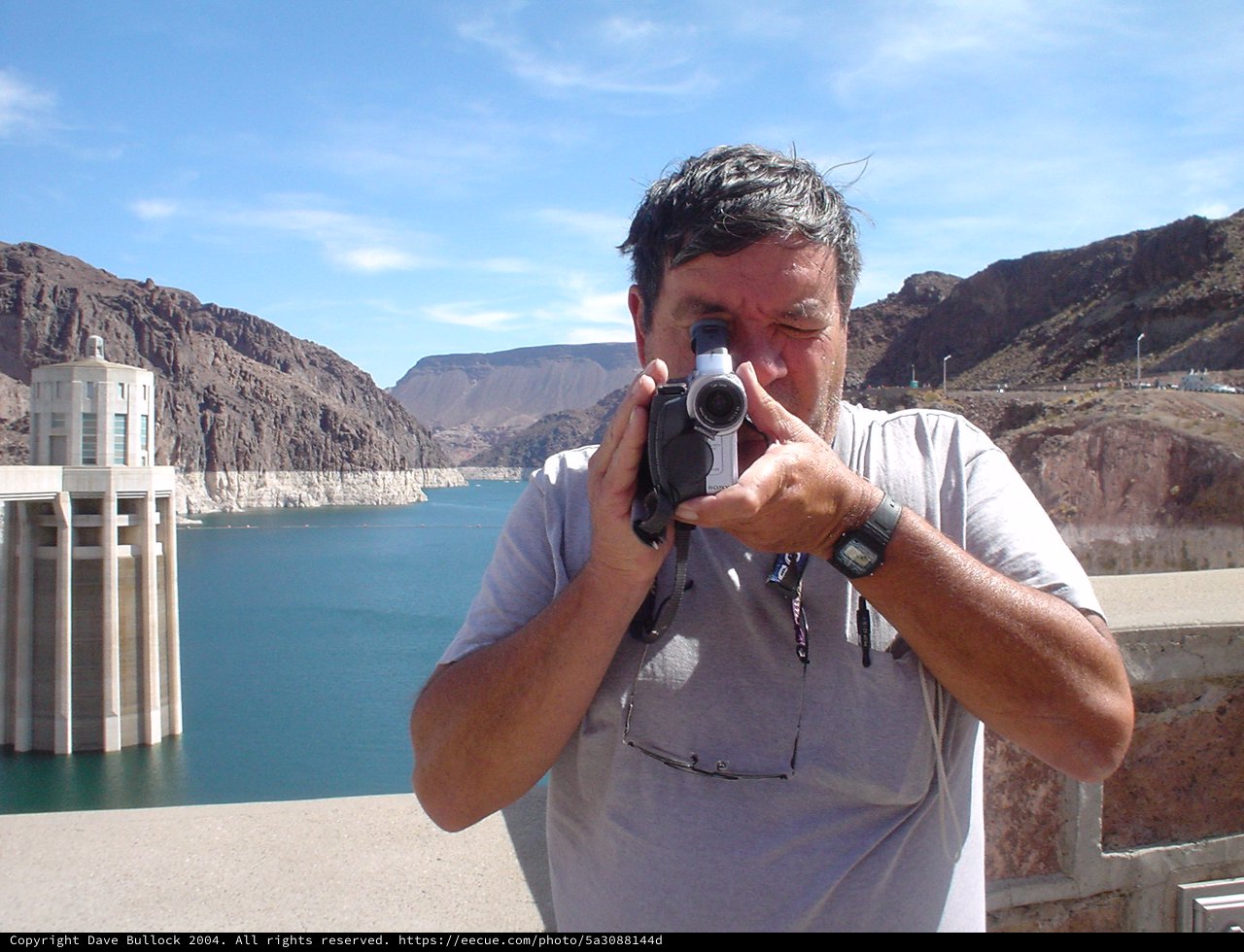 Tourist Films Hoover Dam on Summer Visit