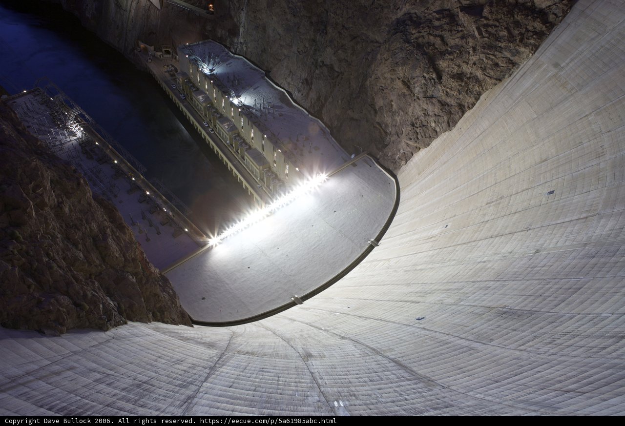 Illuminated Hoover Dam