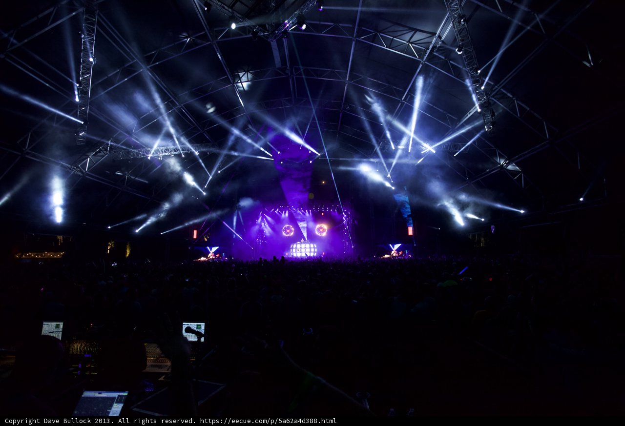 Smoky Stage and Shimmering Lights
