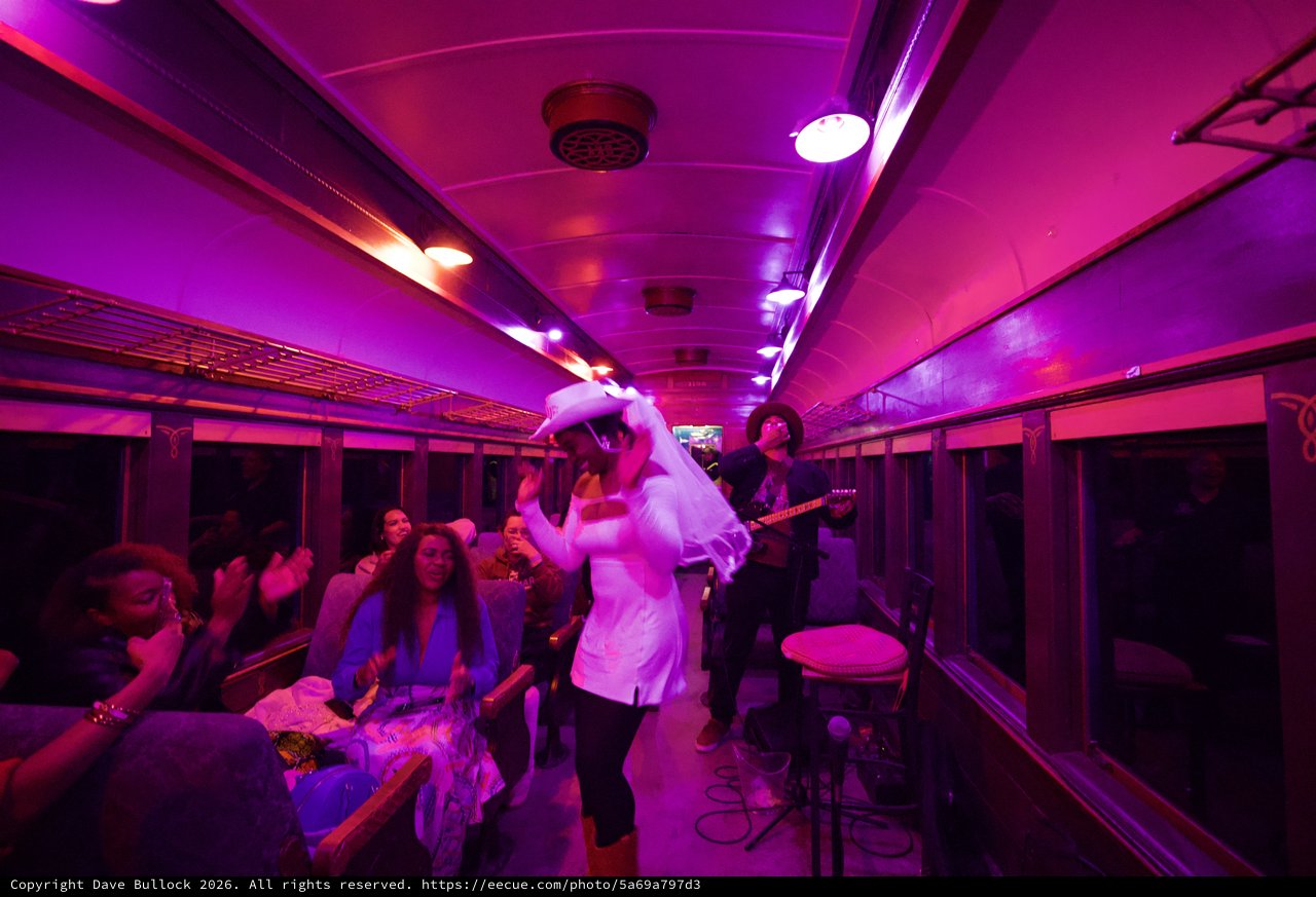 Wedding Celebration on Vintage Train Car
