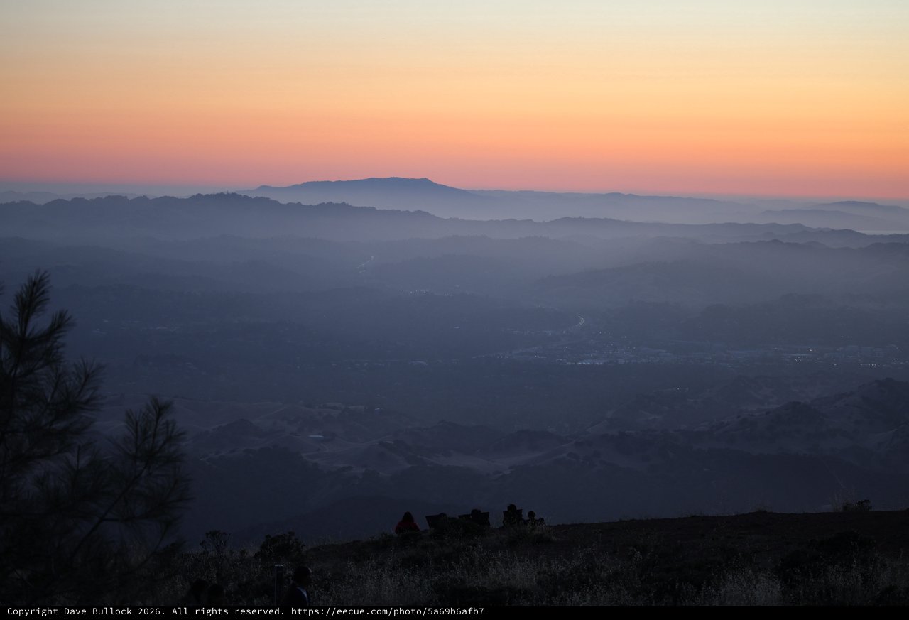 Twilight Layers Over the Bay Area Valleys