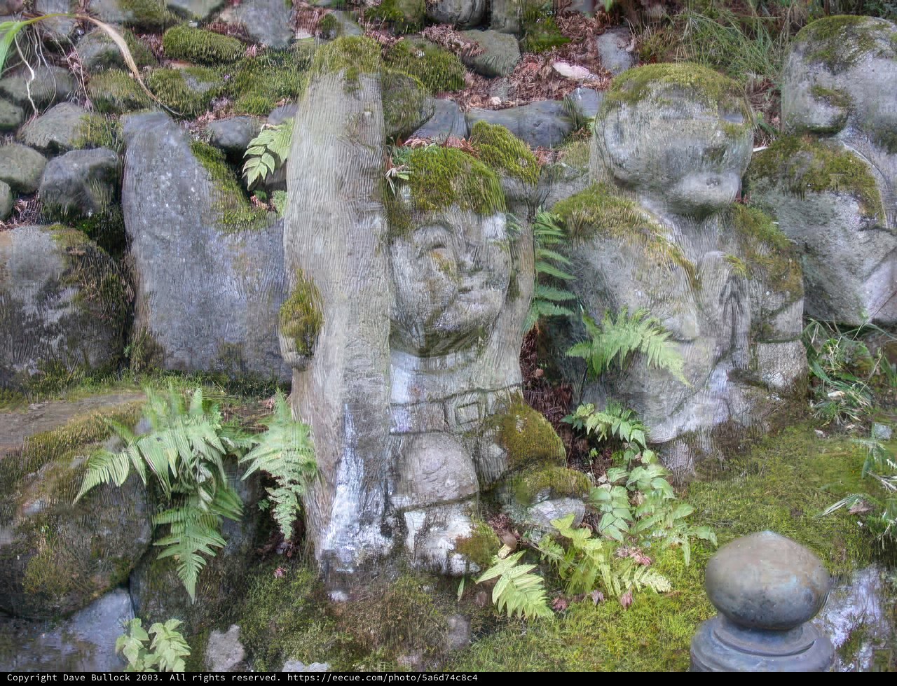 Mossy Stone Statues in Kyoto City