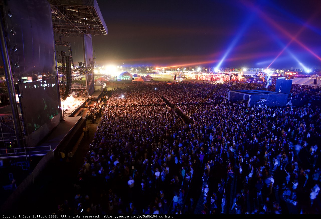 Electrifying Night Sky at Coachella Rock Concert