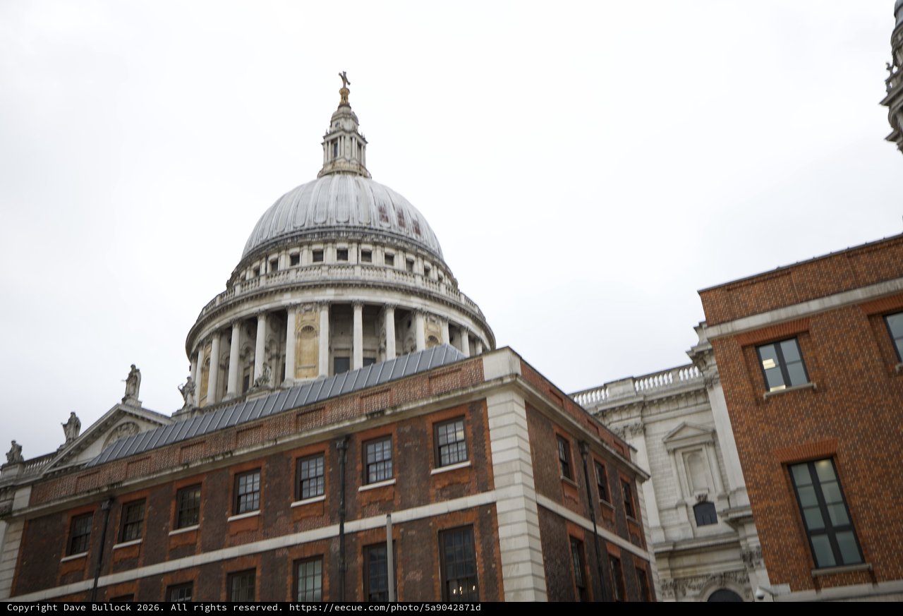 St Paul's Cathedral Dome Rising Above London Buildings