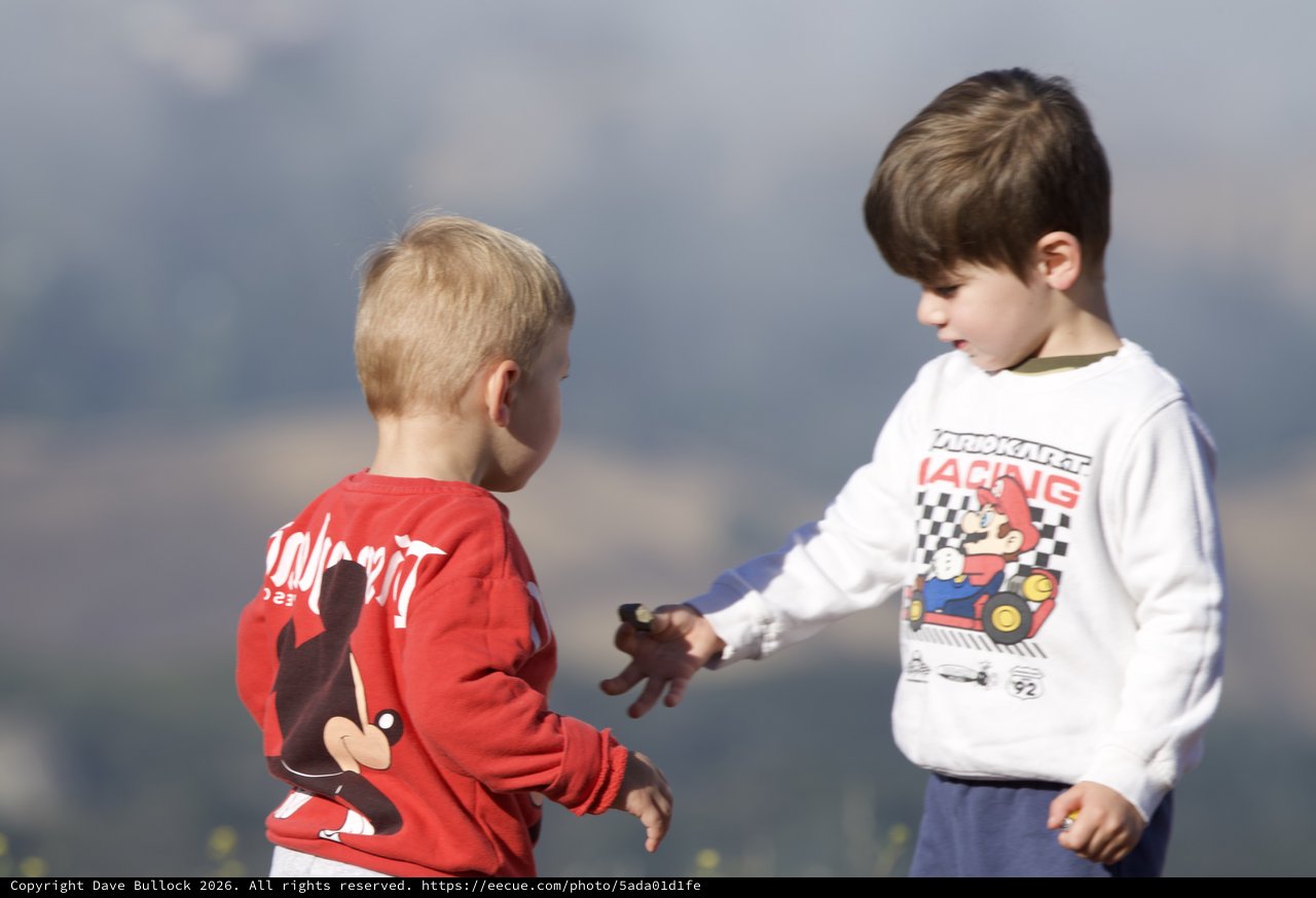 Two Young Friends Share a Moment at Mt. Diablo