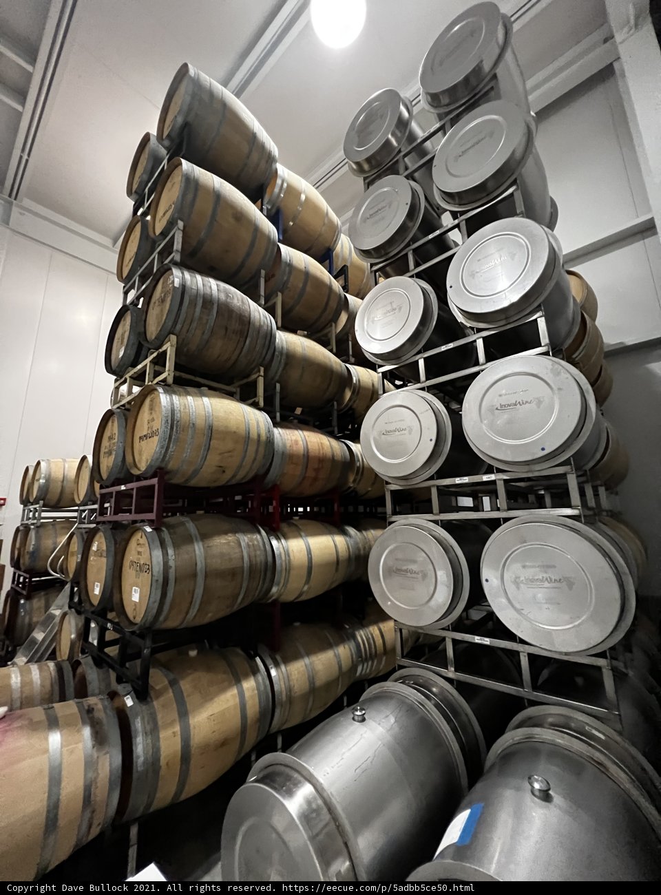 A Barrel-Filled Room in Napa