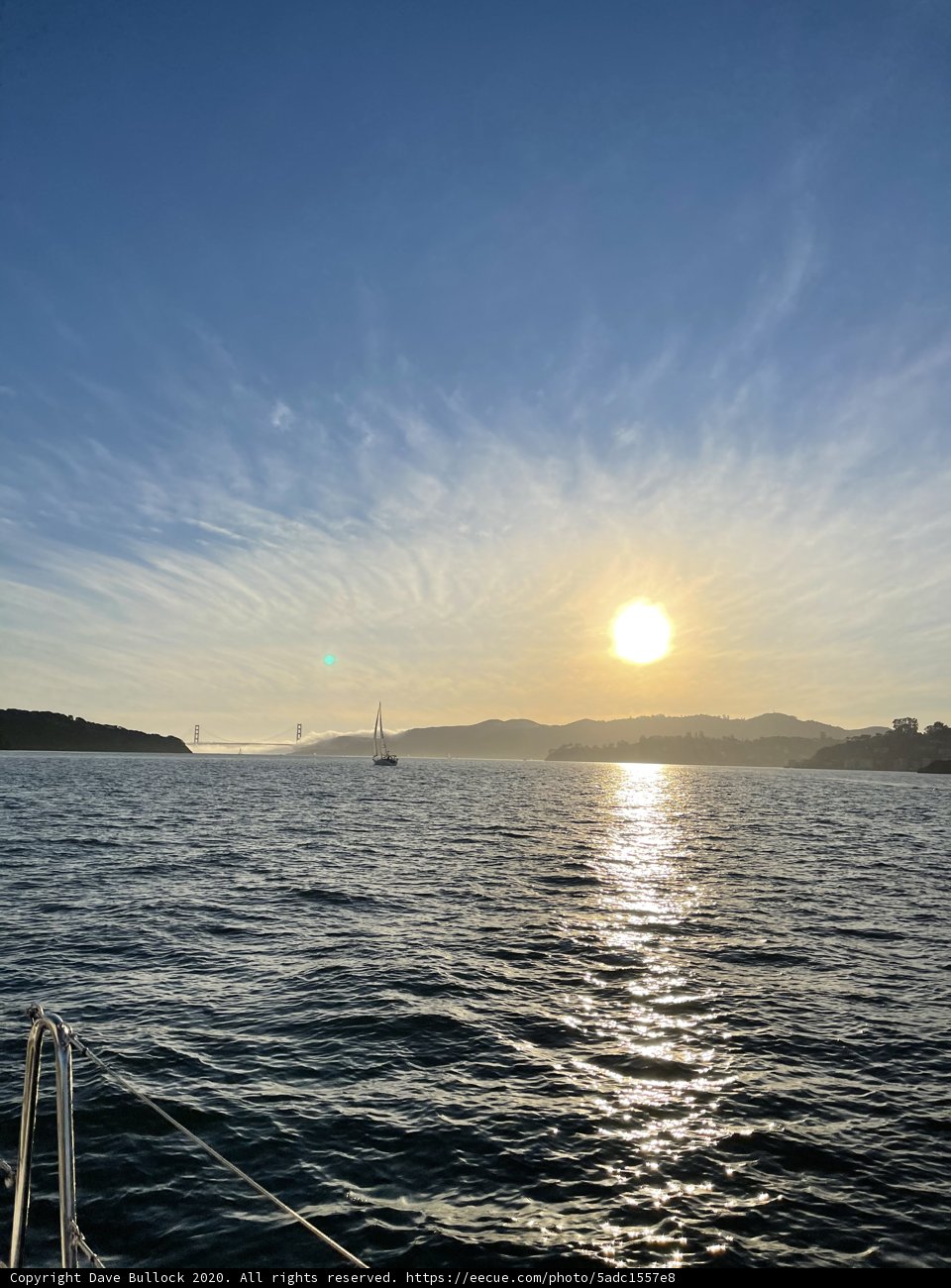 A Sunset view from a Boat in San Francisco Bay