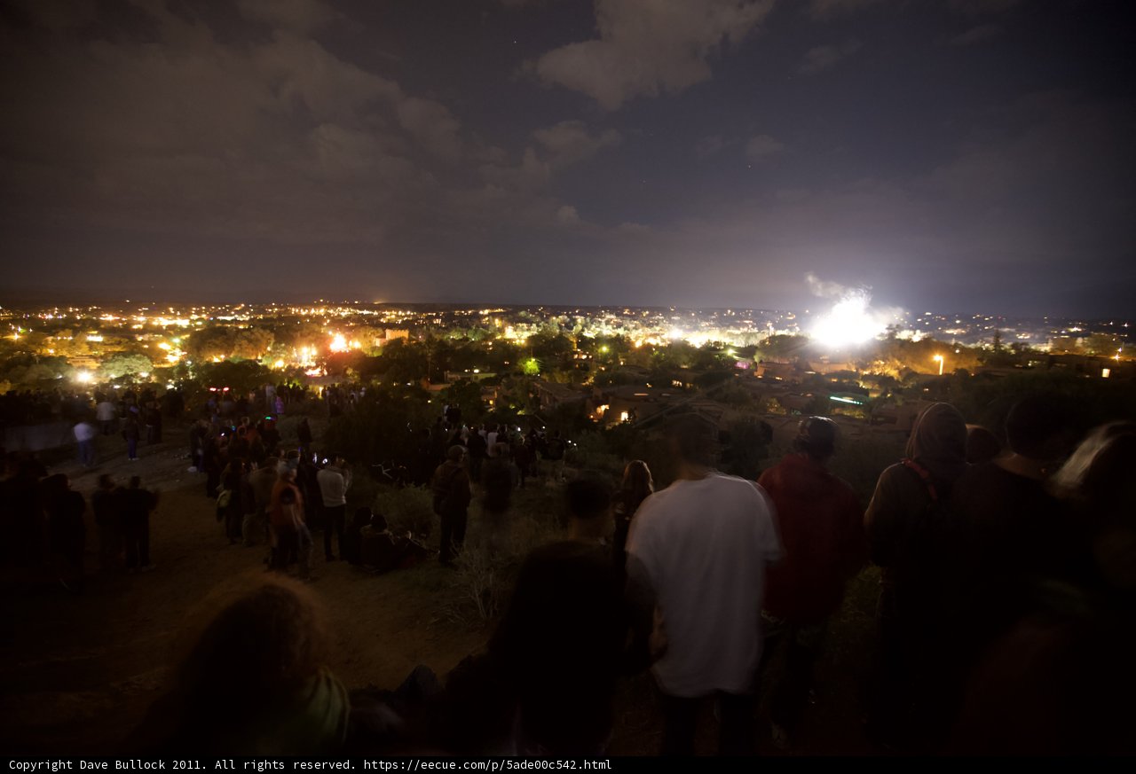 City Lights and Firework Flares