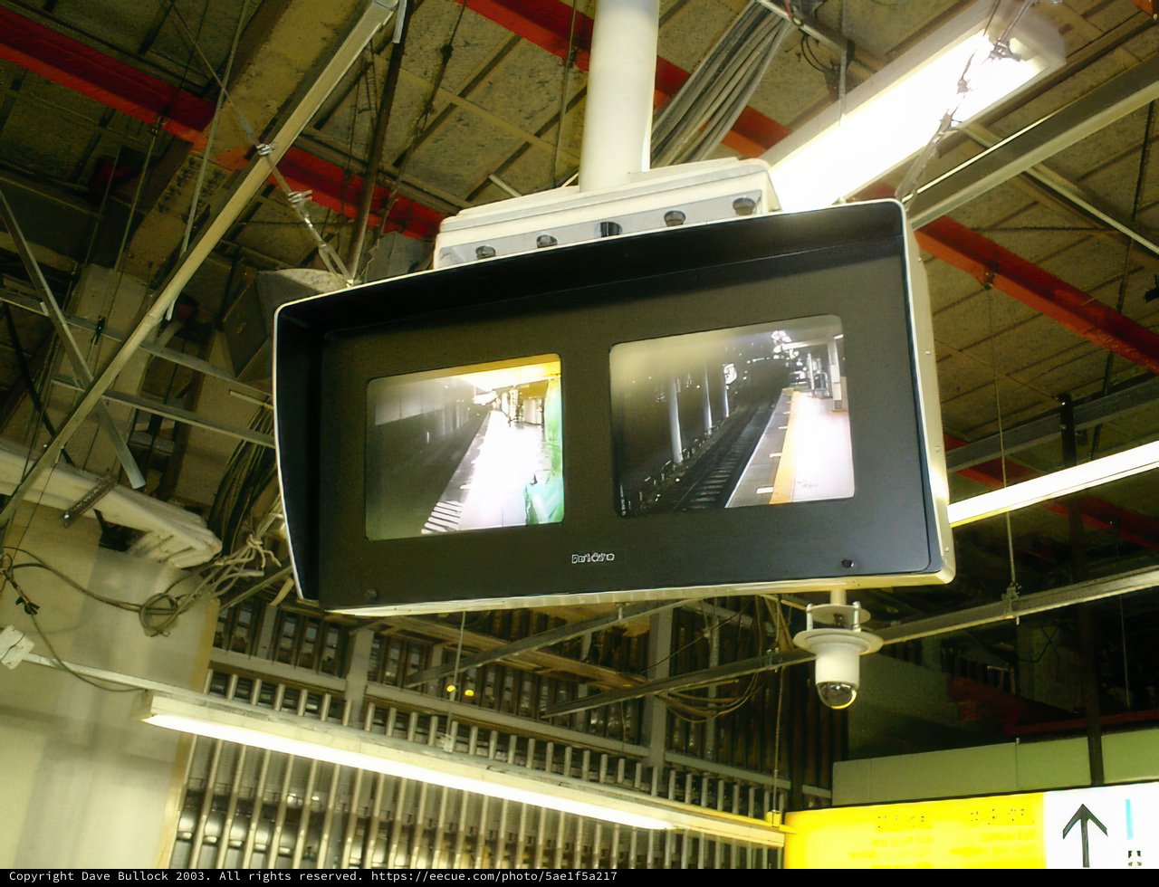 High-Tech Ceiling Screen at Tokyo Train Station