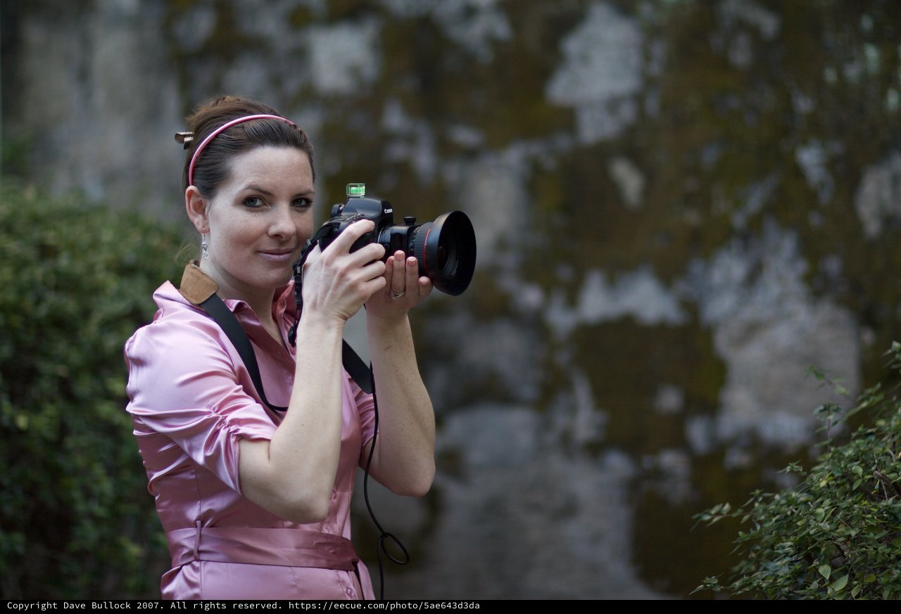 Photographer in Pink at Santa Barbara Mission