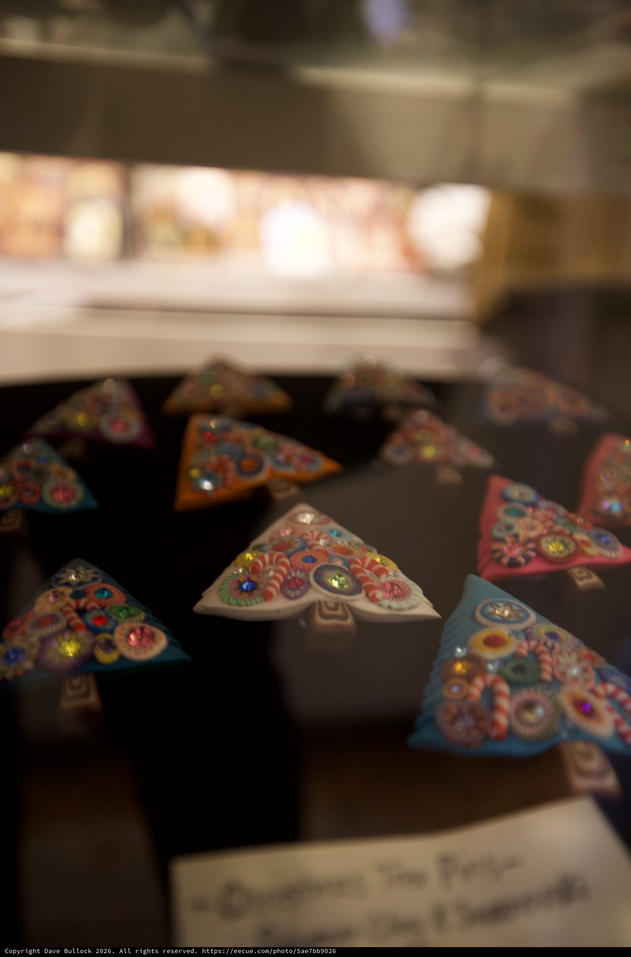 Colorful Decorated Ceramic Christmas Trees with Jewels