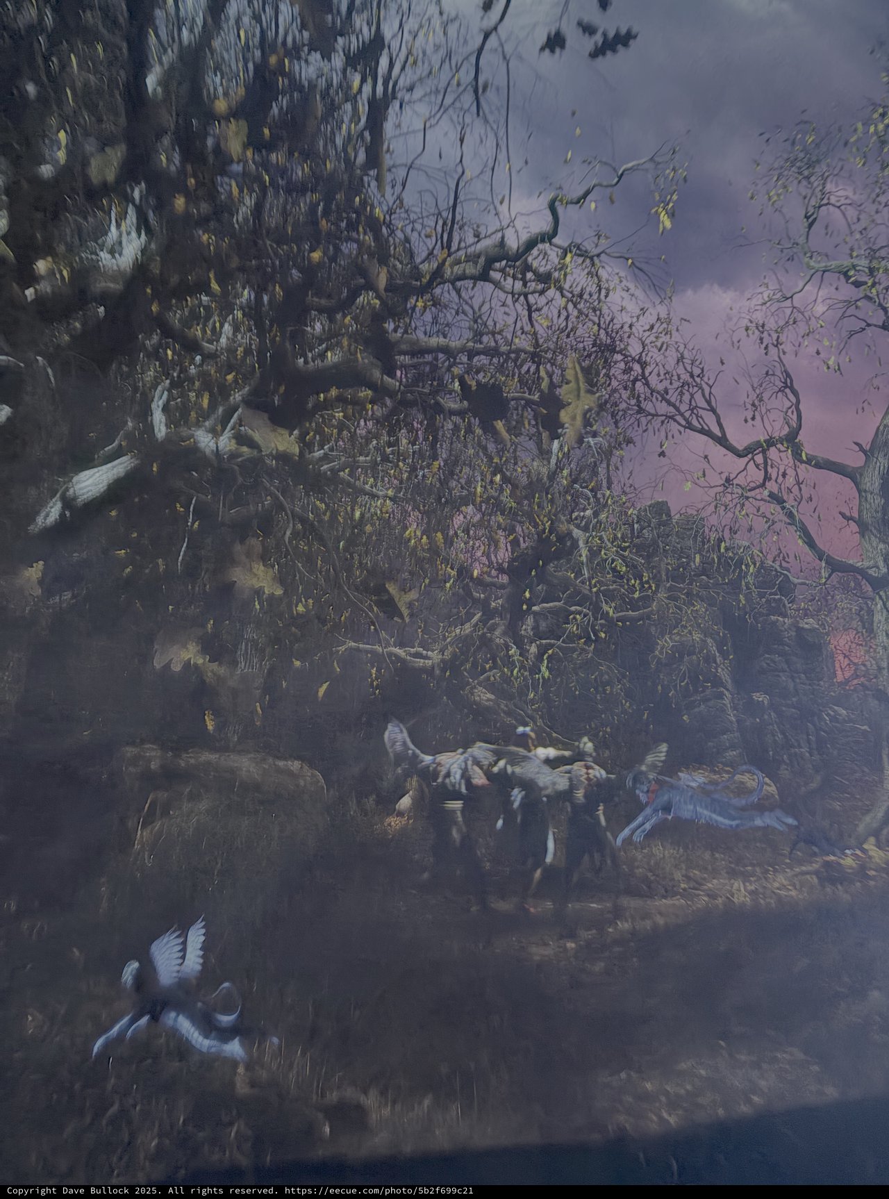 Mystical Forest Scene with Ethereal Wildlife