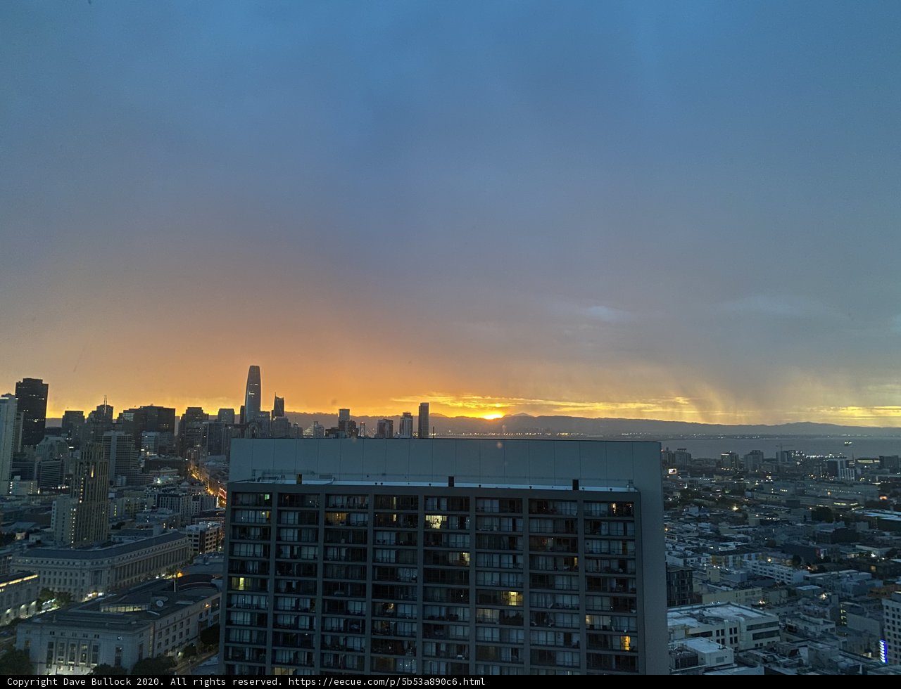 Beautiful Sunset over San Francisco Skyline