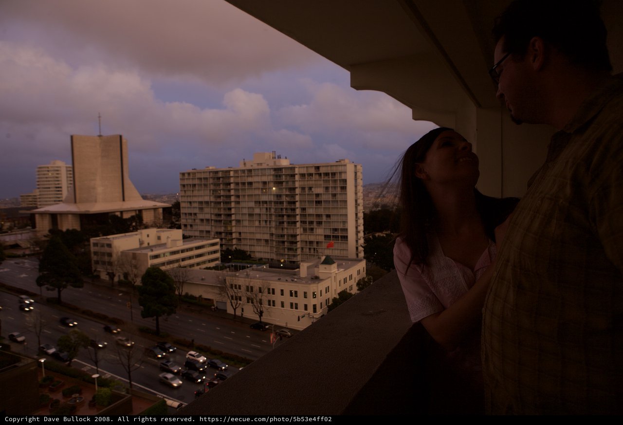 Twilight Reverie on a City Balcony at Dusk