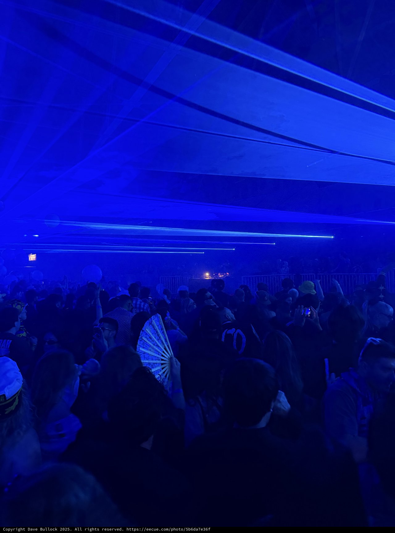 Blue Laser Light Show at Electronic Music Concert