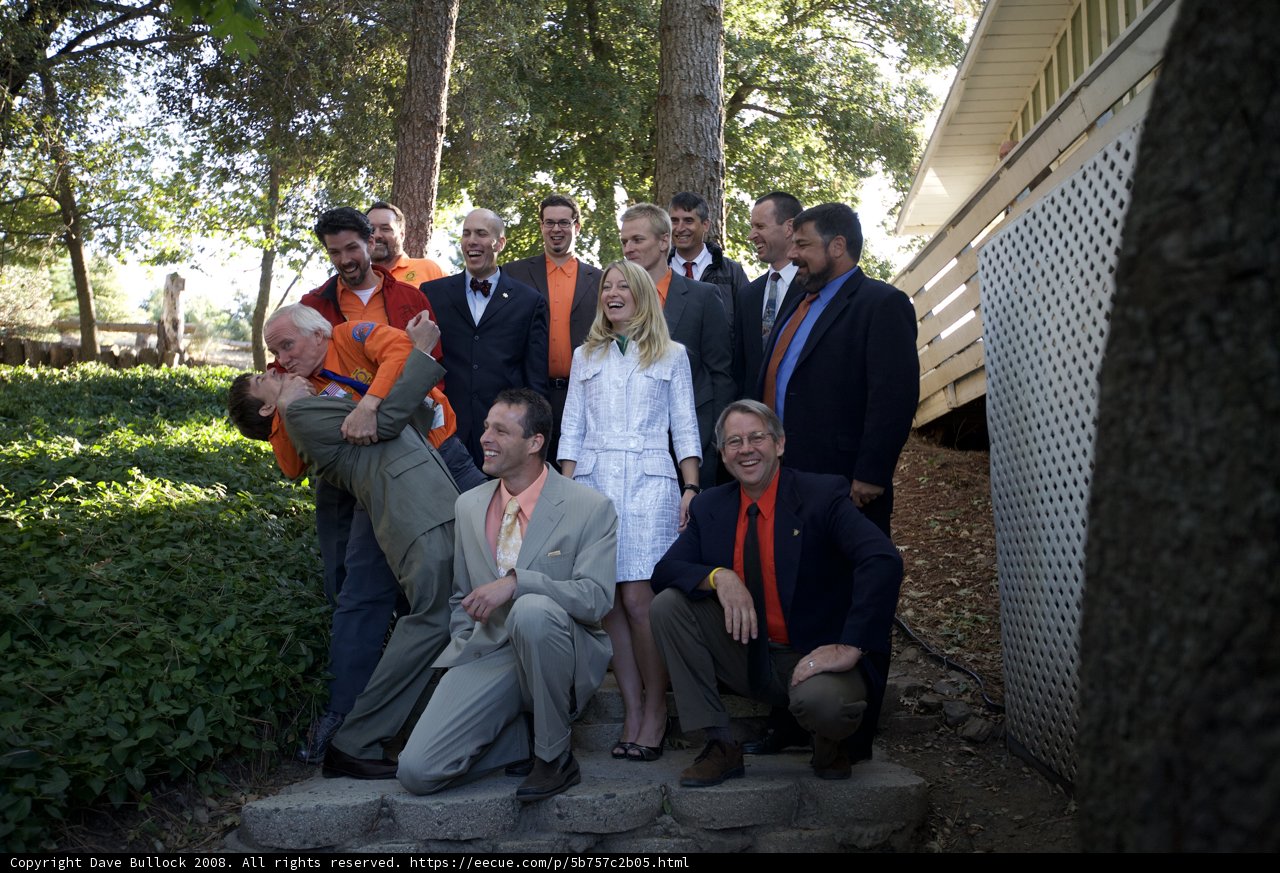 The Truitt Wedding Party Poses in the Garden