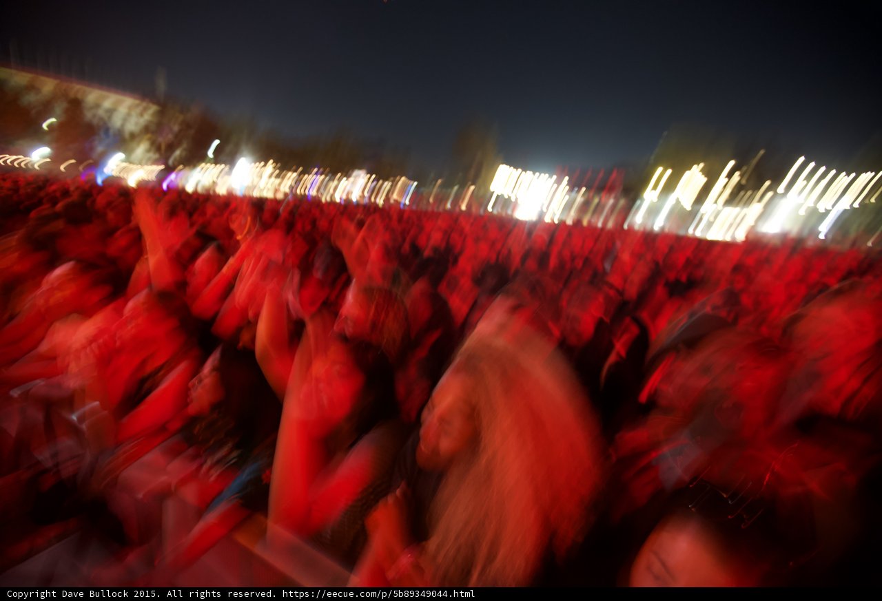 FYF Fest Crowd Motion Blur Red Light Dancing Festival