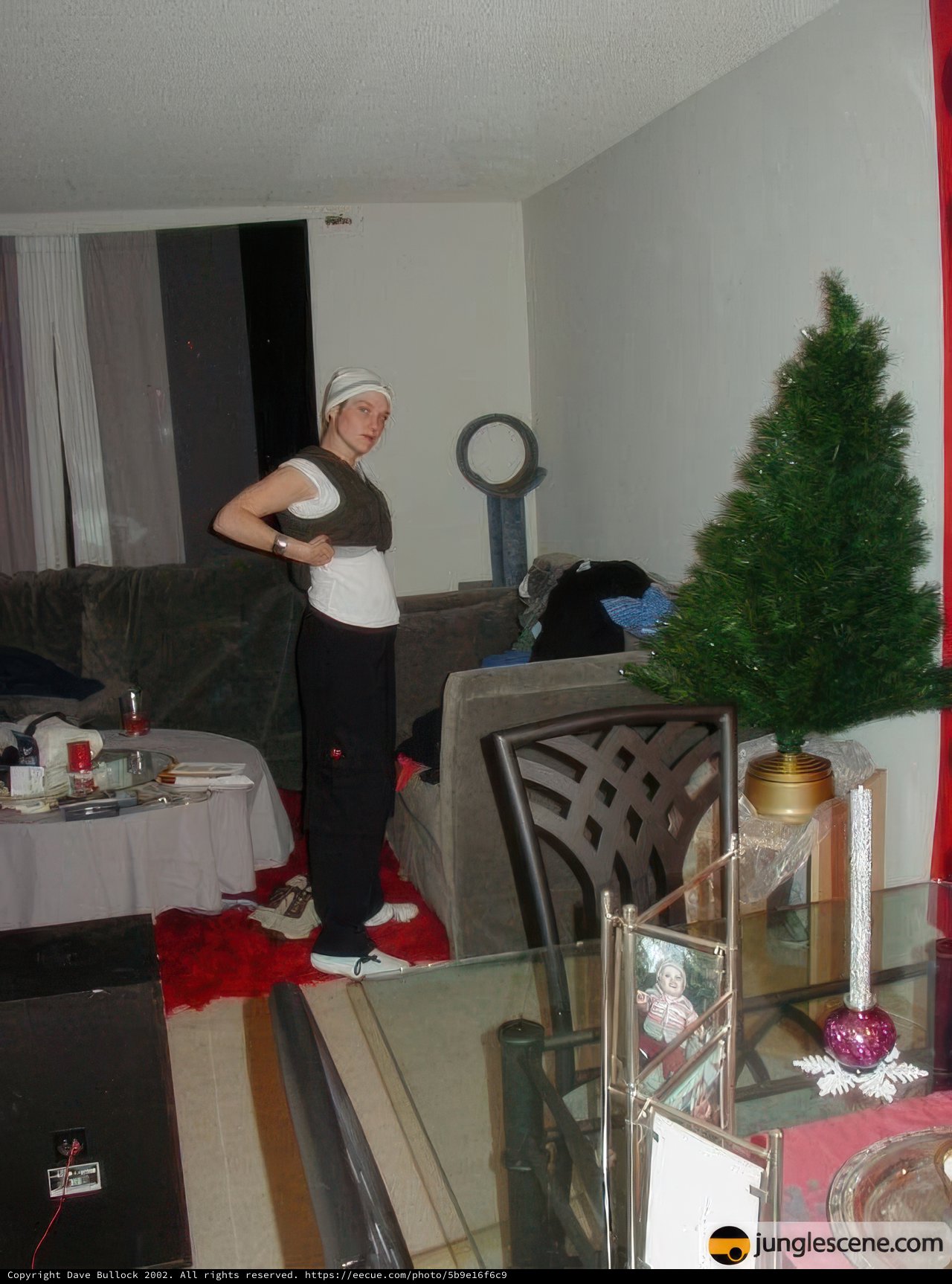 Festive Living Room with Christmas Tree