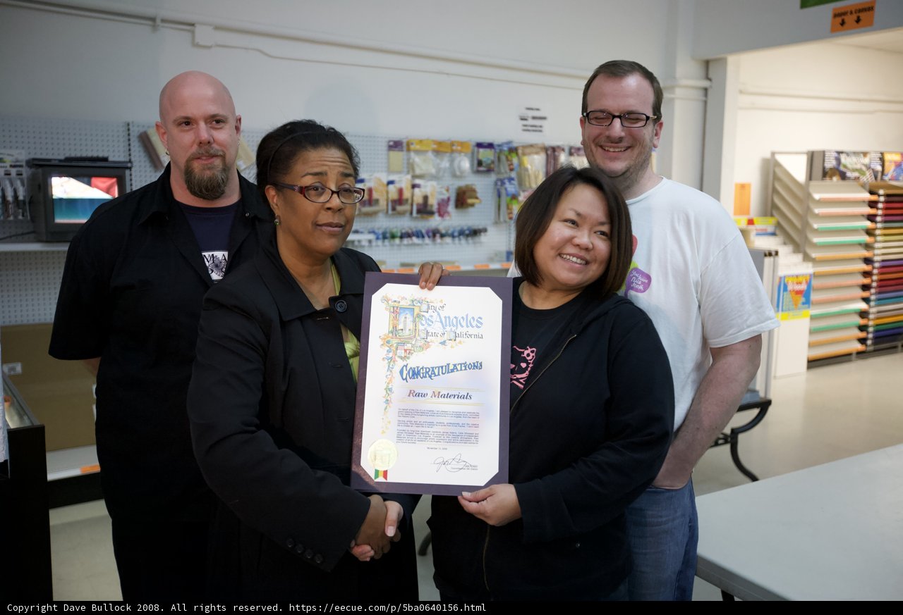 Certificate Awarded at Local Store