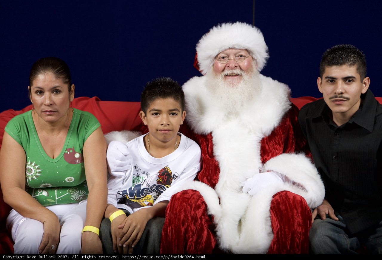 A Festive Family with Santa Claus