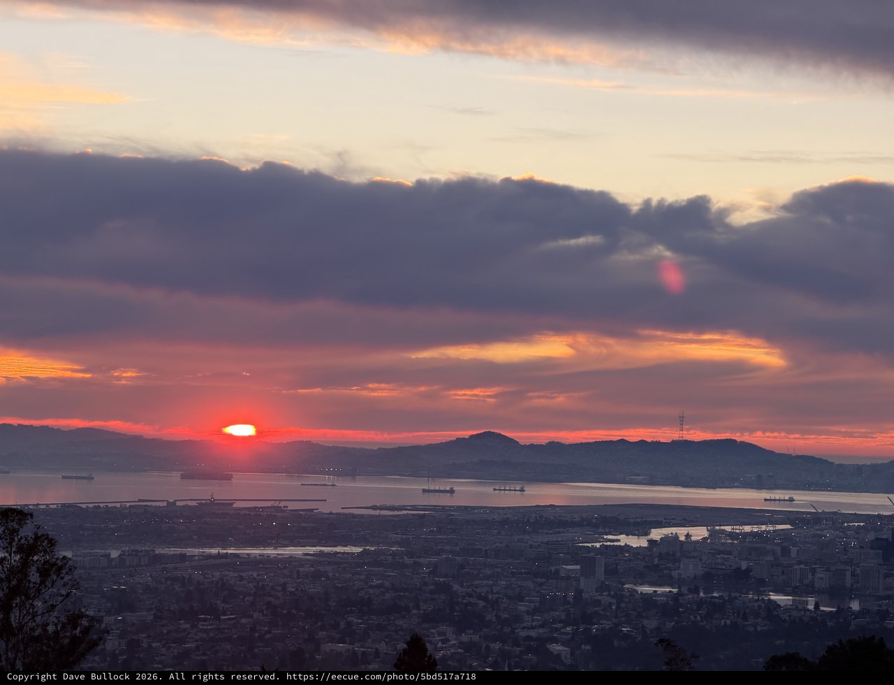 Sunset Over San Francisco Bay from East Bay Hills