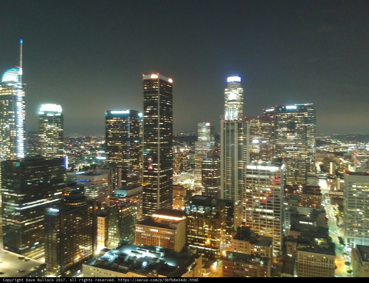 City Lights at Night in Los Angeles