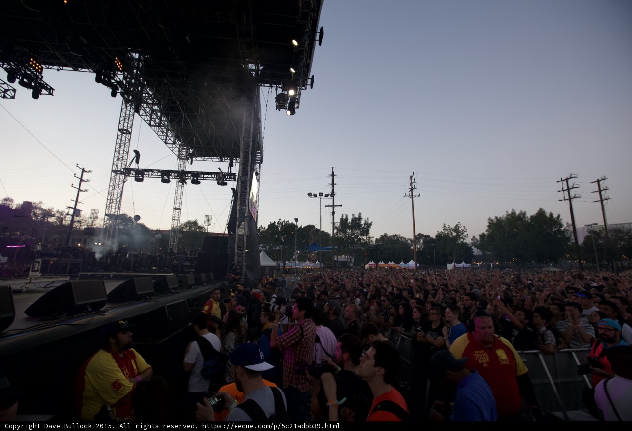 Amber Lit Stage Crowd