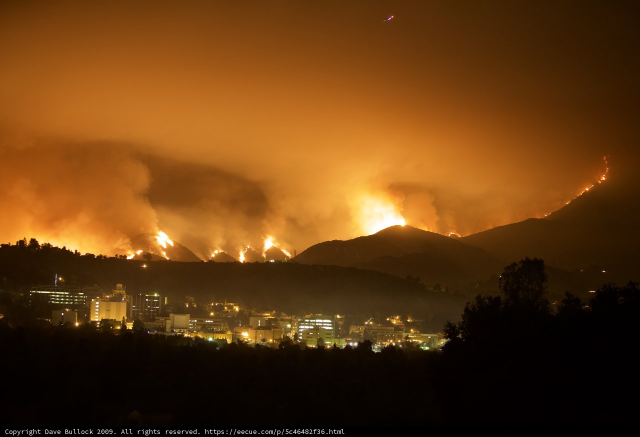 Mountain and City On Fire