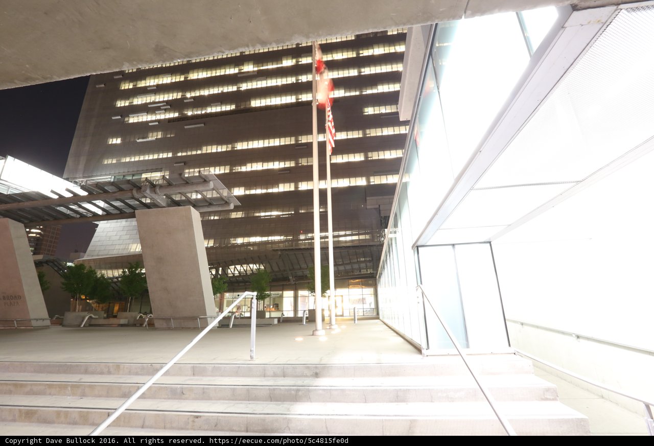 Office Building with Flag Pole