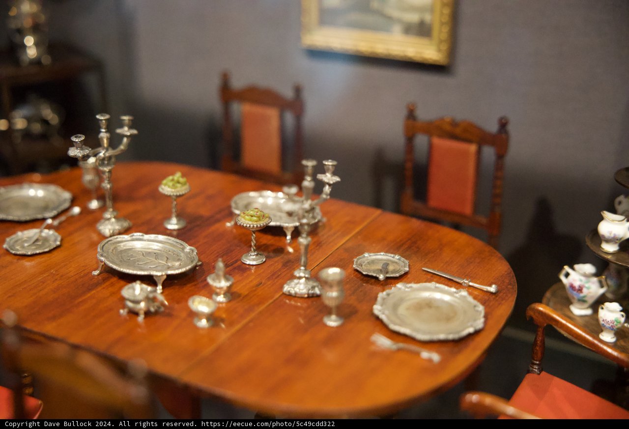 Elegant Miniature Dining Display from Walt Disney Family Museum