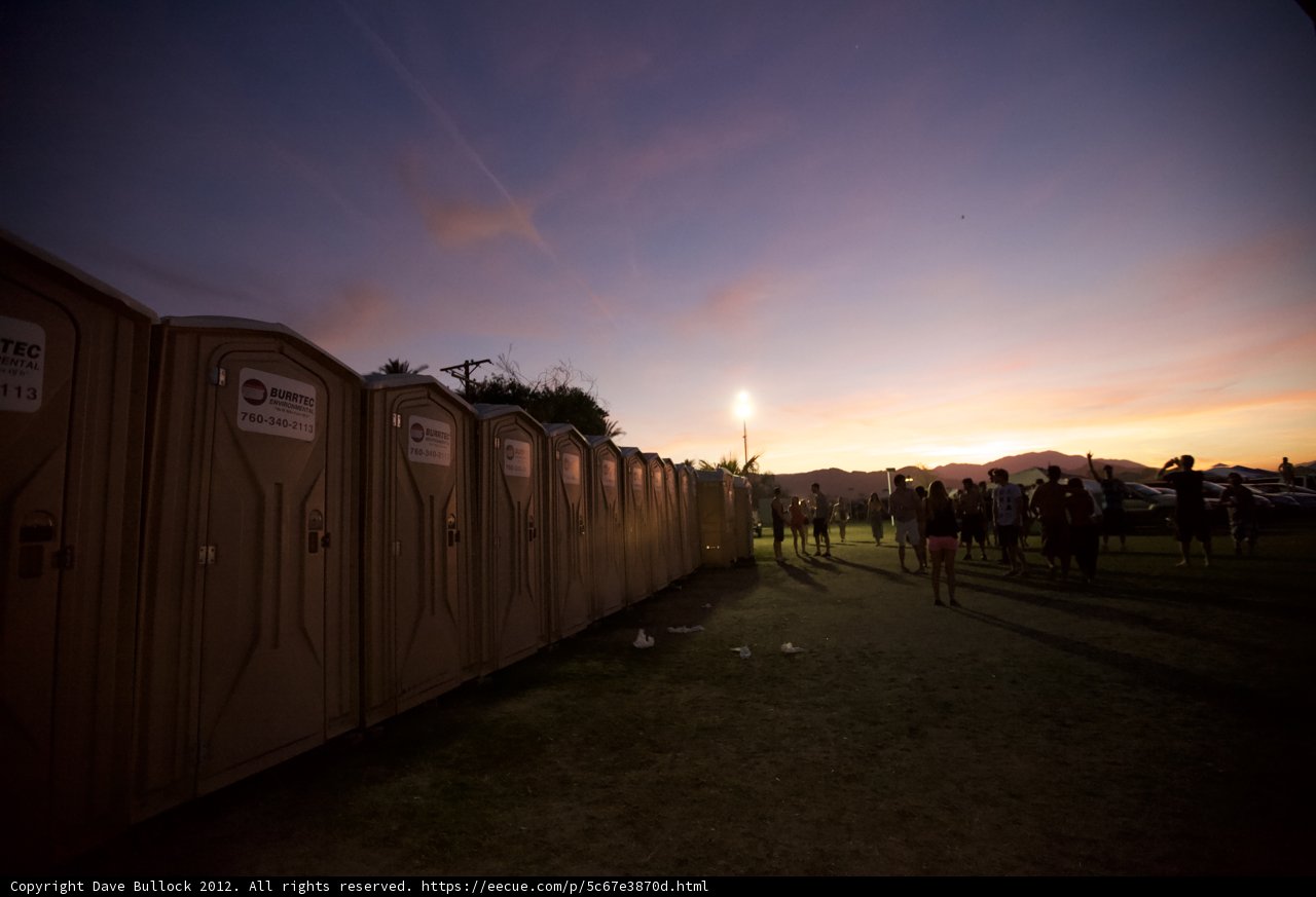 Sunset behind the Toilets