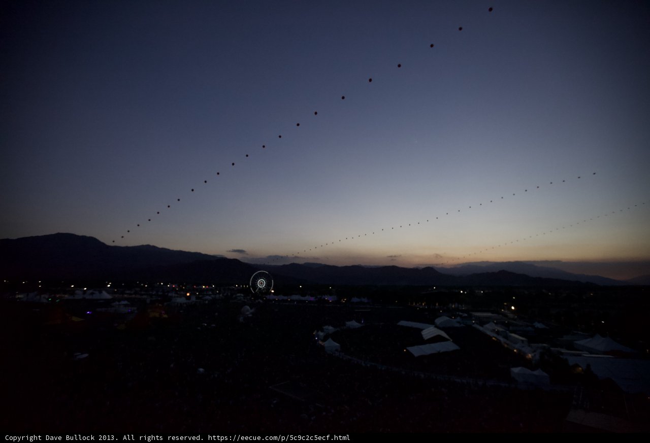 Dusk Balloons Over Coachella Skyline