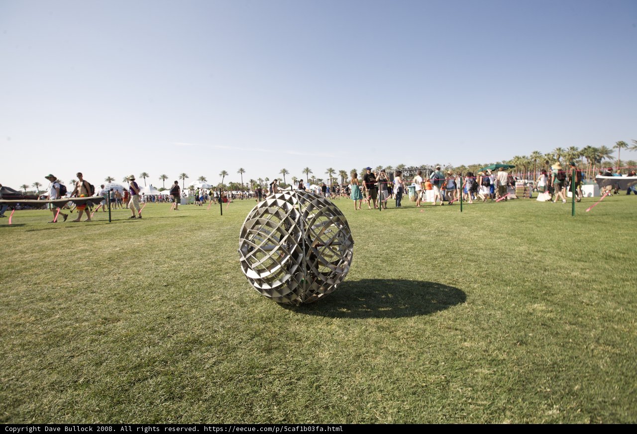 Sphere Sculpture on the Grass at Coachella