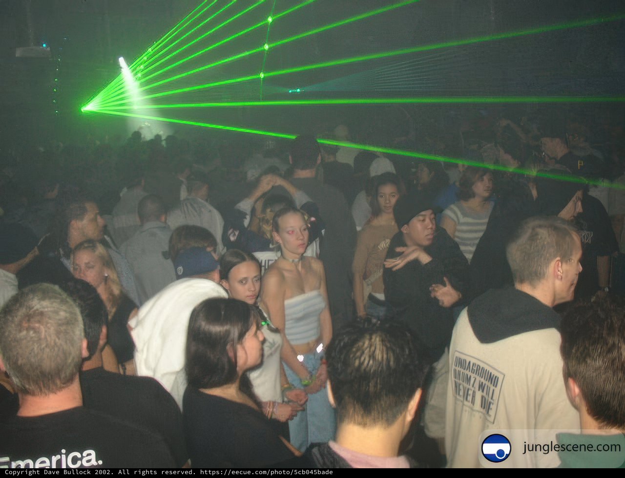 Bassrush 11 30 02 Nightclub Crowd with Green Laser Lights