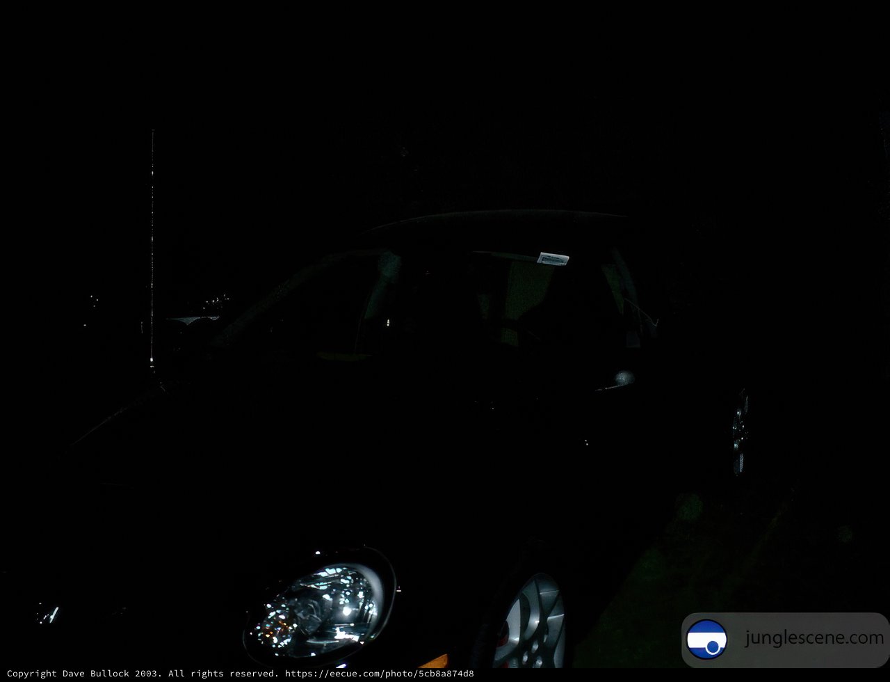 Black Sports Car Parked in the Dark
