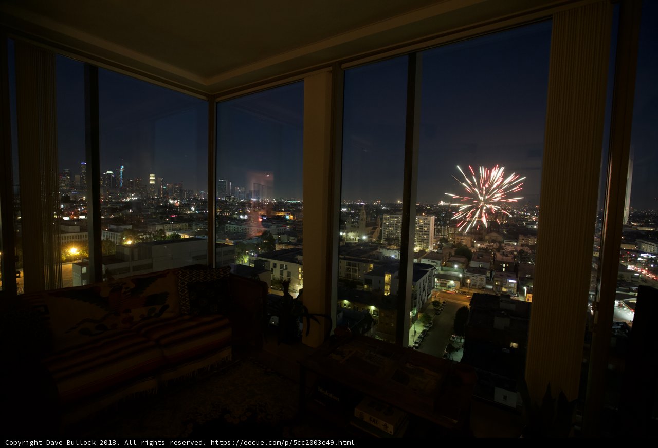 Fireworks Illuminating the Living Room