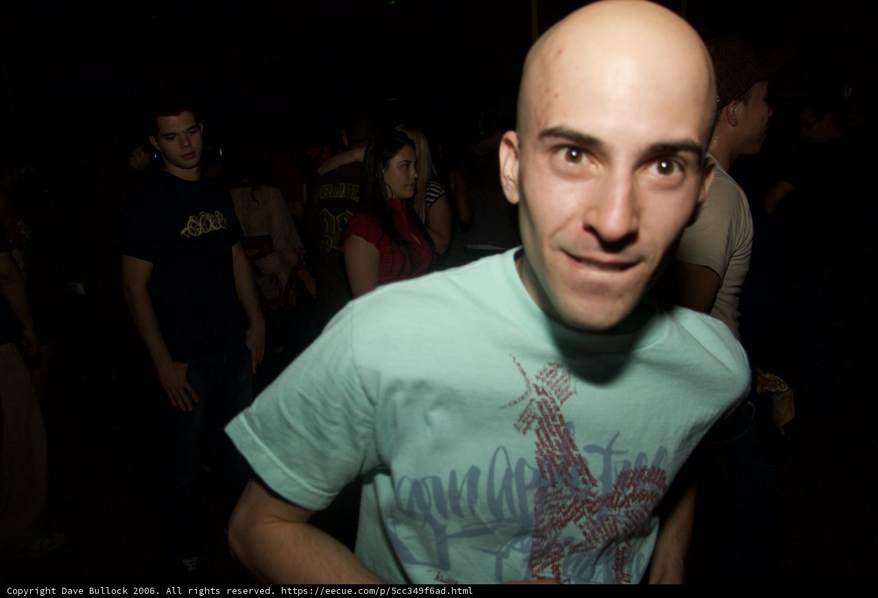 Bald Headed Man at Urban Party