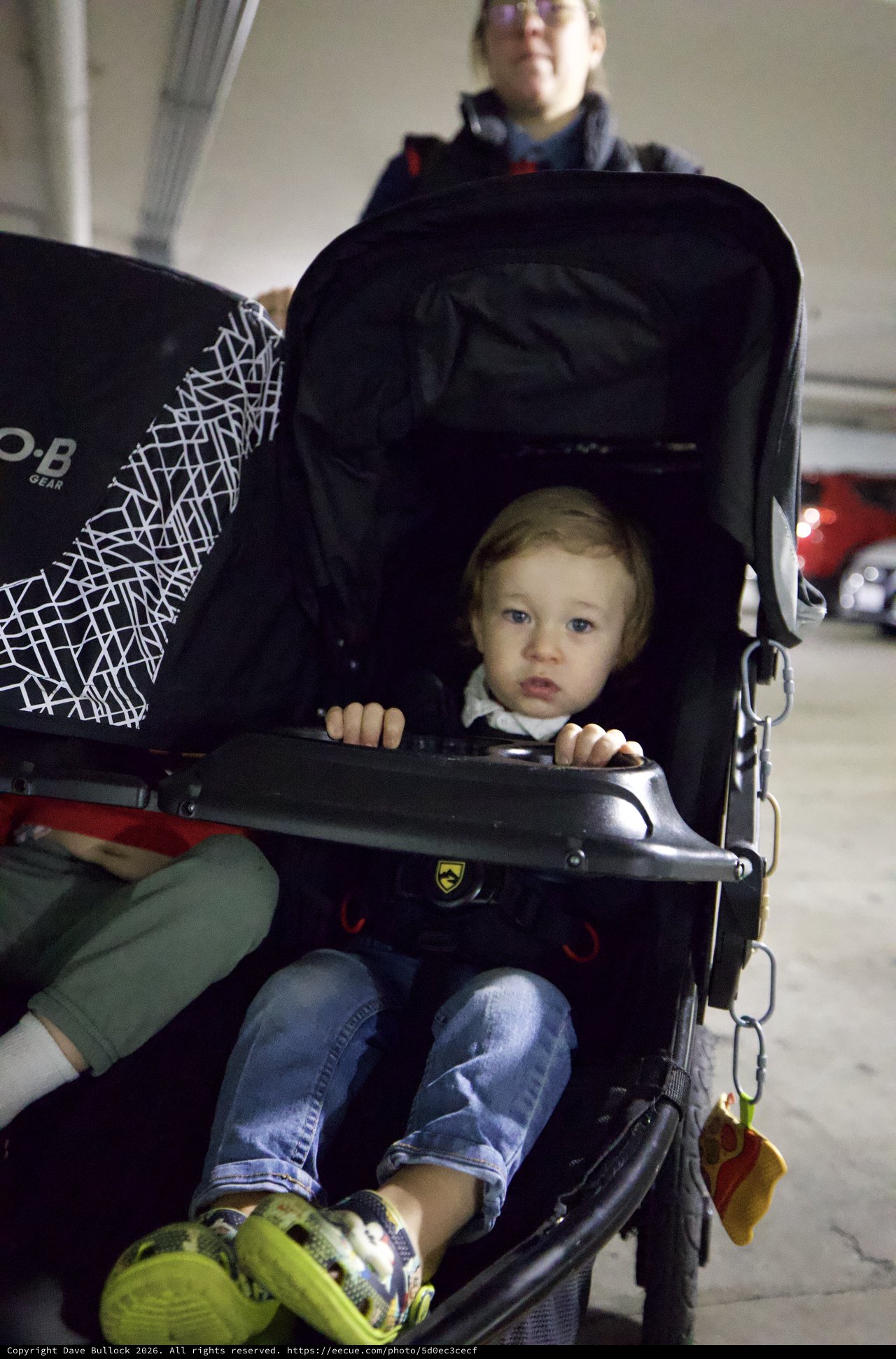 Toddler in Stroller at Baby Rave Event