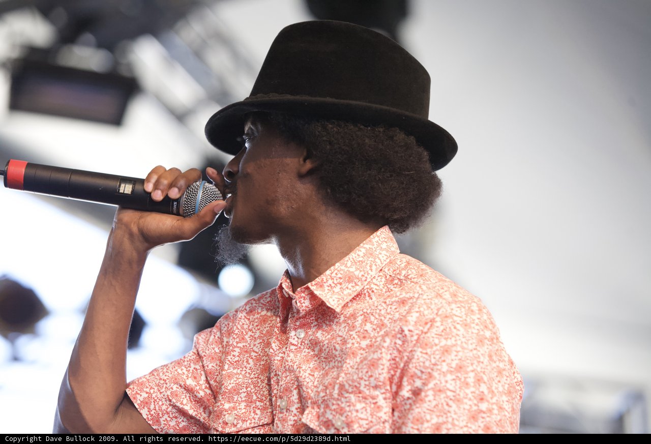 Singer with Fedora Hat Performing at Coachella 2009