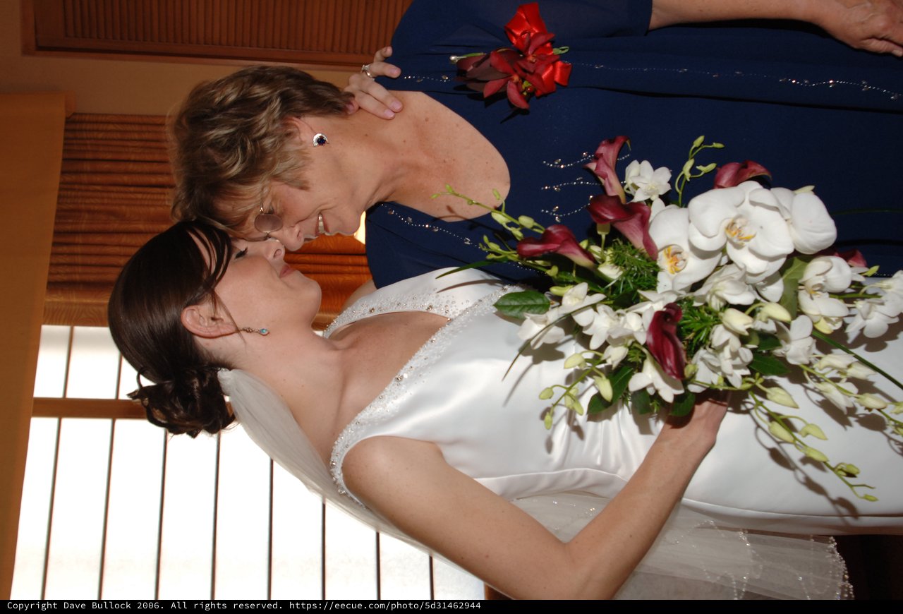 Bride and Mother Share Tender Wedding Day Moment